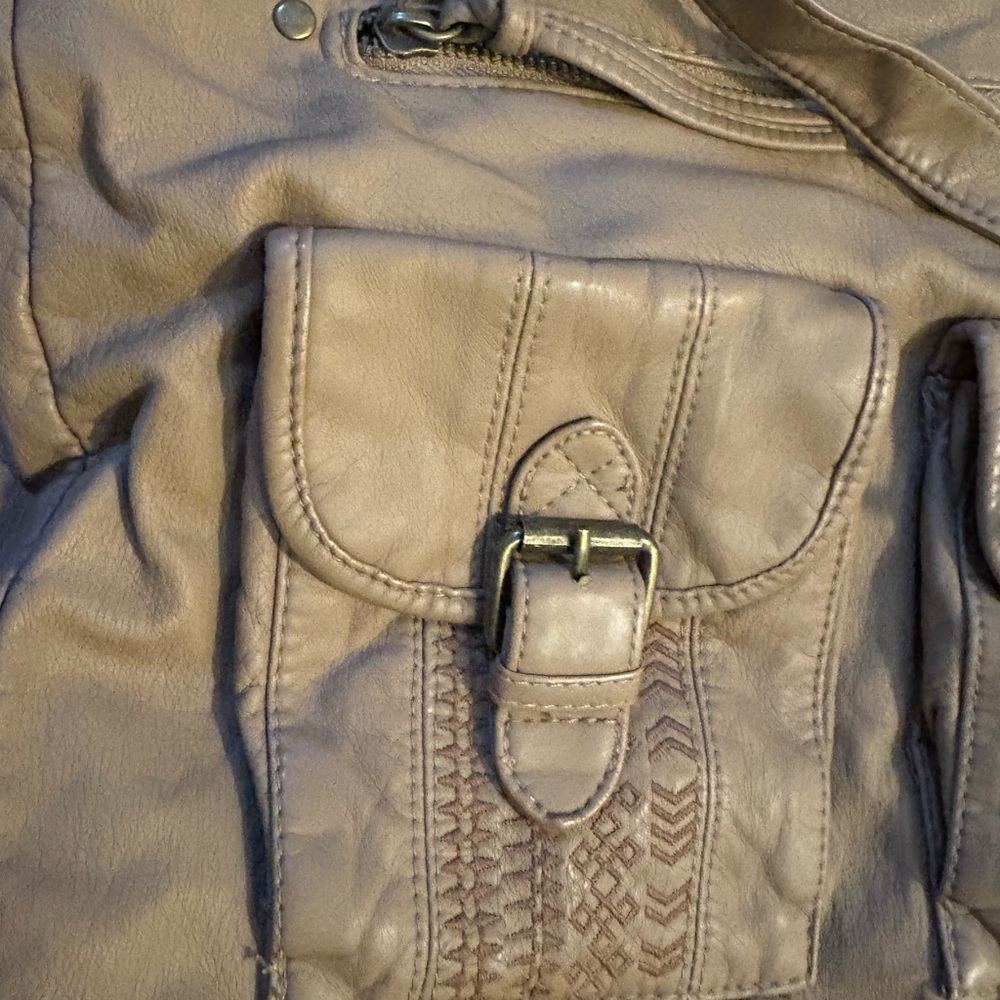 Mossimo Supply Co. Beige Shoulder Bag Faux Leather - Picture 2 of 5